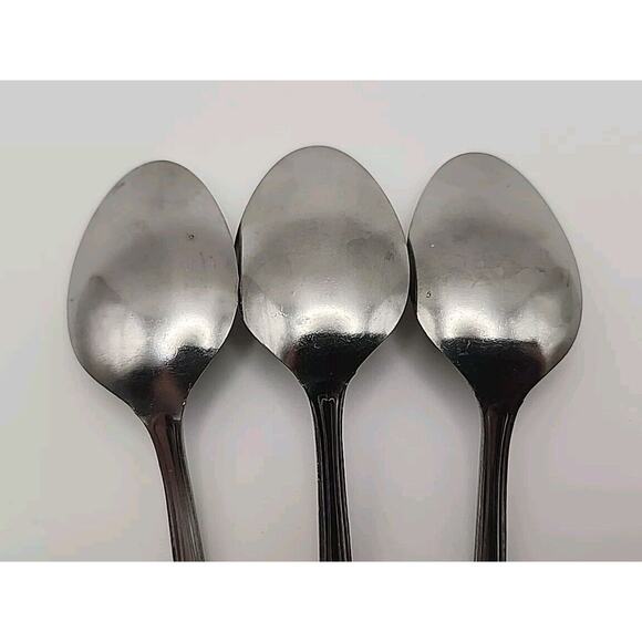 3 Wesley Forge WLF2 Teaspoon Stainless Steel 6 1/4" Floral Design Art Deco MCM - Picture 8 of 8